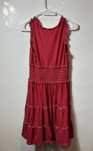 Load image into Gallery viewer, Max Studio Womens Red White Striped Sleeveless Tiered A-Line Dress Size XS