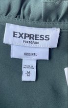 Load image into Gallery viewer, Express Womens Green Regular Fit Long Sleeve Button-Front Blouse Top Size M