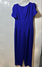 Load image into Gallery viewer, Calvin Klein Womens Blue Flutter Sleeve Back Zip One-Piece Jumpsuit Size 6