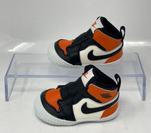 Load image into Gallery viewer, Authentic Nike Kids Jordan 1 Crib Bootie Orange White Black Sneaker Shoes Sz 2C