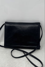 Load image into Gallery viewer, Anne Klein Womens Black Leather Embossed Lion Logo Flap Small Crossbody Purse