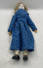 Load image into Gallery viewer, Blonde Hair Blue Dress Outfit Open Eyes Fashion Porcelain Doll