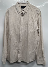 Load image into Gallery viewer, Banana Republic Mens Beige Gingham Collared Untucked Fit Button-Up Shirt Size M