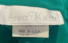 Load image into Gallery viewer, Anna Kriste Womens Green Balloon Sleeve Mock Neck Blouse Top Size 10