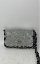 Load image into Gallery viewer, Unbranded Womens Sky Blue Snakeskin Embossed Leather Chain Strap Crossbody Bag