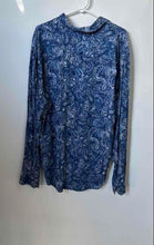 Load image into Gallery viewer, Guess Mens Blue Paisley Spread Collar Long Sleeve Button-Up Shirt Size XL