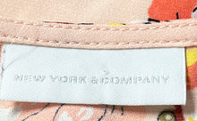 Load image into Gallery viewer, New York & Company Womens Peach Multicolor Floral Cold-Shoulder Blouse Top Sz M