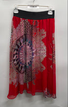Load image into Gallery viewer, Maple Womens Red Multicolor Mandala And Paisley Print Midi A-Line Skirt Size 5