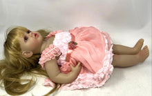 Load image into Gallery viewer, Blonde Hair Blue Eyes Little Girl Play Doll In Pink Dress For Girls