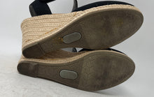 Load image into Gallery viewer, Kelly & Katie Womens Banner Black Round Toe Wedge Heel Espadrille Sandals Sz 8M