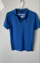 Load image into Gallery viewer, U.S. Polo Assn. Boys Blue Short Sleeve Button Front Collared Polo Shirt Sz XXL