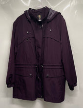 Load image into Gallery viewer, Gallery Womens Purple Long Sleeve Hooded Utility Jacket Coat Size 3X