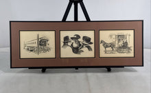 Load image into Gallery viewer, Signed Artwork Framed Pencil Illustration Trio Douglas Ratchford Framed Print