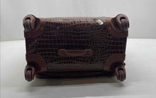 Load image into Gallery viewer, Samantha Brown Unisex Blue Faux Crocodile Embossed Trim Travel Luggage Suitcase