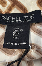Load image into Gallery viewer, Rachel Zoe Womens Brown Link Chain Print Long Sleeve Button-Up Shirt Size L