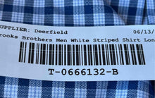 Load image into Gallery viewer, Brooks Brothers Mens White Blue Plaid Long Sleeve Collared Dress Shirt Size 16.5