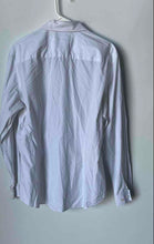 Load image into Gallery viewer, Calvin Klein Mens Blue Striped Long Sleeve Slim Fit Button-Up Shirt Size L
