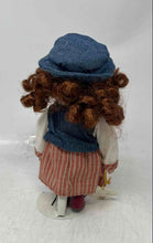 Load image into Gallery viewer, Debbie Collection Brown Hair Blue Eyes Porcelain Doll With Hat And Skirt