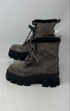 Load image into Gallery viewer, Marc Fisher Womens Happier Gray Black Suede Round Toe Lace-Up Combat Boots Sz 6M