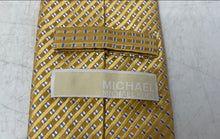 Load image into Gallery viewer, Michael Kors Mens Yellow Geometric Keeper Loop Formal Designer Tie