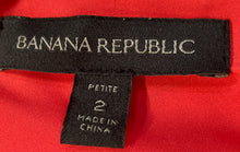 Load image into Gallery viewer, Banana Republic Womens Dark Coral Pleated Flutter Sleeve Fit & Flare Dress Sz 2