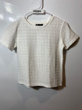 Load image into Gallery viewer, Zara Womens White Intricate Lace Crew Neck Short Sleeve Pullover T-Shirt Size S
