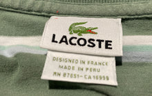 Load image into Gallery viewer, Lacoste Mens Olive Green Striped Spread Collar Short Sleeve Polo Shirt Size 3