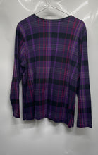 Load image into Gallery viewer, Lauren Ralph Lauren Womens Purple Plaid Long Sleeve Pullover Sweater Size M