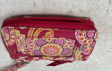 Load image into Gallery viewer, Vera Bradley Womens Red Floral Print Designer Small Accordion Zip-Around Wallet
