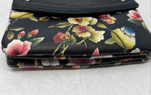 Load image into Gallery viewer, Rosetti Womens Black And Multicolor Floral Faux Leather Crossbody Handbag