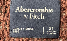 Load image into Gallery viewer, Abercrombie & Fitch Mens Brown Off White Short Sleeve Cardigan Sweater Size XL
