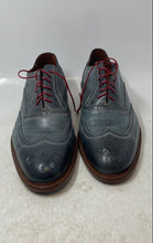 Load image into Gallery viewer, Mercanti Fiorentini Mens Gray Red Leather Wingtip Derby Dress Shoes Size 9.5M