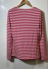 Load image into Gallery viewer, Authentic Escada Womens White Red Long Sleeve Pullover T-Shirt Size Small
