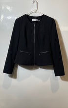 Load image into Gallery viewer, Calvin Klein Womens Black Long Sleeve Pockets Full-Zip Blazer Jacket Size 10P