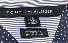 Load image into Gallery viewer, Tommy Hilfiger Mens Blue White Floral Print Custom Fit Button-Up Shirt Size XL