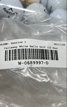 Load image into Gallery viewer, Set Of 12 Pcs Callaway White Standard Pattern Recycled Golf Balls Pack