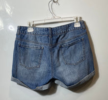 Load image into Gallery viewer, Forever 21 Womens Blue Denim Distressed Cuffed Stretch Boyfriend Shorts Size 27