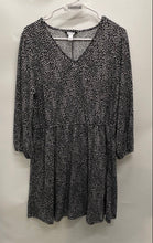 Load image into Gallery viewer, Nine West Womens Black White Cheetah Print Cinched Waist Blouson Dress Size L
