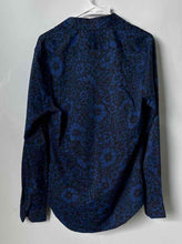 Load image into Gallery viewer, Express Mens Black Blue Long Sleeve Collared Dress Shirt Size Small With Tag
