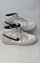 Load image into Gallery viewer, Nike Womens Air Jordan 1 Mid Pink Black White Lace-Up Sneaker Shoes Size 8.5
