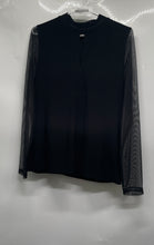 Load image into Gallery viewer, DKNY Womens Black Long Sleeve Crew Neck Pullover Blouse Top Size Large