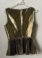 Load image into Gallery viewer, Kate Spade New York Womens Gold-Tone Back Zip Peplum Hem Blouse Top Size 2