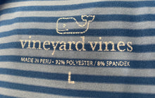 Load image into Gallery viewer, Vineyard Vines Mens Blue And White Striped Short Sleeve Polo Shirt Size Large