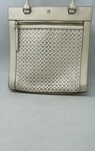 Load image into Gallery viewer, Kate Spade Womens Perri Lane Lynne White Geometric Laser-Cut Leather Tote Bag