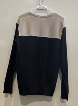 Load image into Gallery viewer, Armani Exchange Mens Black Taupe Long Sleeve Pullover Sweater Size Medium