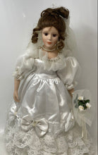 Load image into Gallery viewer, Porcelain Bride Decorative Collectible Doll Wearing White Wedding Gown