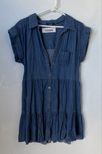 Load image into Gallery viewer, Tommy Hilfiger Womens Blue Chambray Short Sleeve Button Front Shirt Dress Size 8