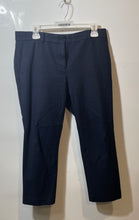 Load image into Gallery viewer, Zara Womens Blue Flat Front Straight Leg Cropped Pants Size Medium