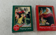 Load image into Gallery viewer, Coca-Cola Christmas Santa Claus Playing Cards Complete Two Decks In Tin Box