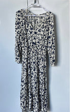 Load image into Gallery viewer, Old Navy Womens Blue White Printed Long Sleeve Fit & Flare Dress Size Small